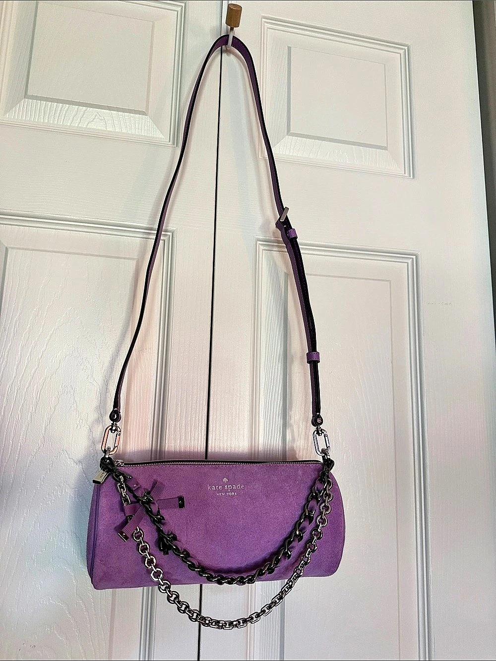Kate Spade Roulette Suede Mini Convertible Bag Like New - Picture 2 of 11